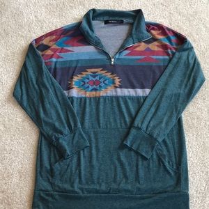 Aztec Zip Up Pullover